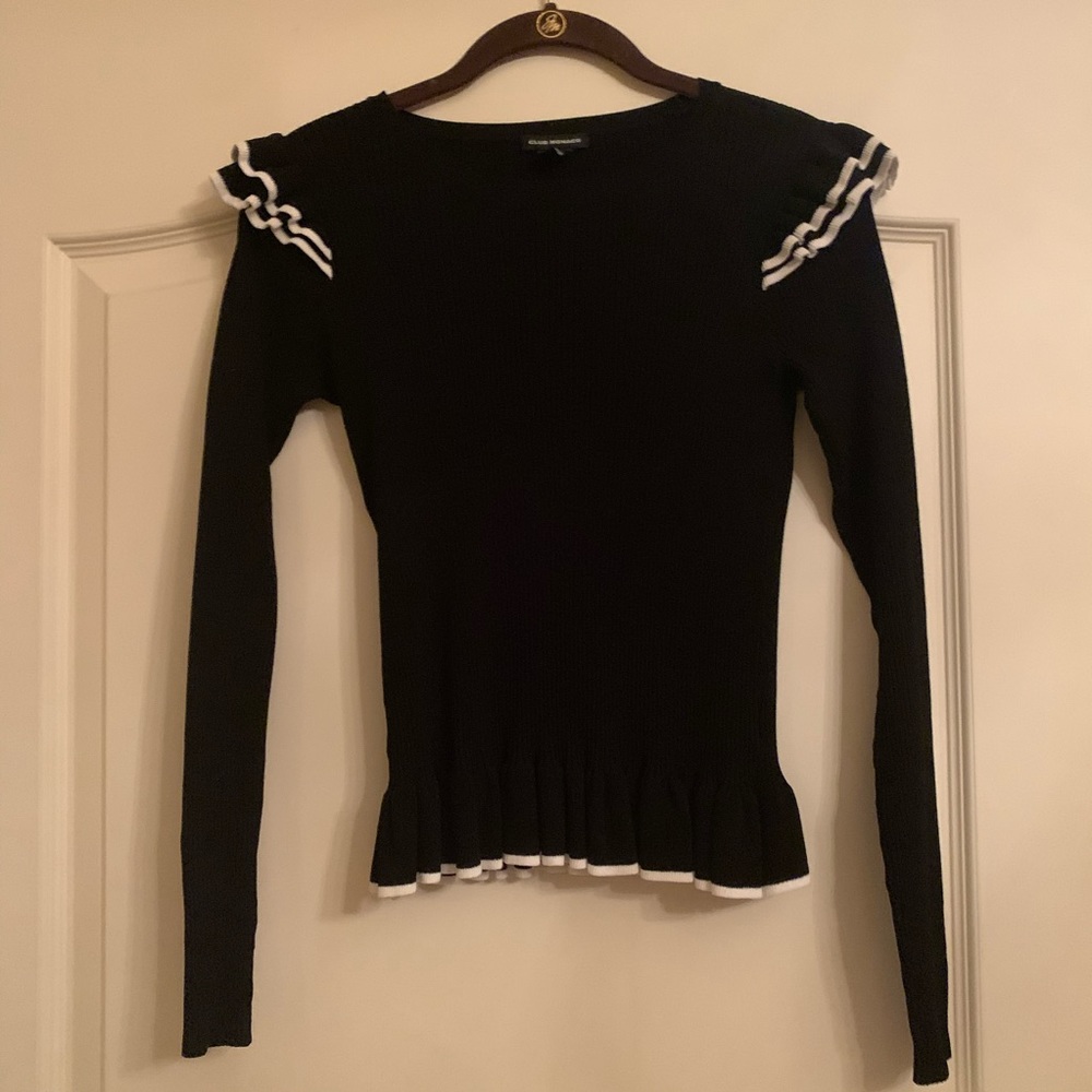 Club Monaco Ruffle Shoulder Knit